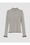 Ozmarka New Season Black High Collar Striped Women's Knitwear Sweater - 7