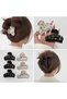 Women's Large Size Latch Buckle Set of 6 – Black & Transparent Gold Patterned Hair Clips - 2