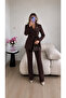Jacket, Trousers and Double Blazer Set with Stone Accessories on the Collar - 5