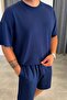 Men's Oversize Modal Comfort Double T-Shirt and Shorts Cotton Set - 2