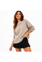 Women's Crew Neck Soft Textured Oversize Knitwear Sweater - 3