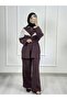 3184 Stripe Detailed Modal Fabric Sports Waist-Fitted Suit - 3