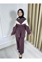 3184 Stripe Detailed Modal Fabric Sports Waist-Fitted Suit - 4