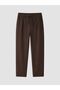 Xside Brown Loose Fit Linen Look Men's Trousers - 5