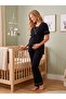New Season Black Polka Dot Double Breasted Collar Nursing-Friendly Design Short Sleeve Maternity Pajama Set - 7