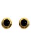 Nazenin Steel Vintage and Onyx Earrings - 4