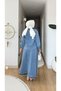Women's Jeans Suit with Pockets, Zippered Jacket and Elastic Waist - 6