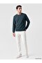 Lcwaikiki Classic Petrol Crew Neck Embossed Printed Men's Sweatshirt - 2