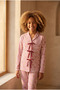 Girl's Bowknot Teddy Bear Patterned Plaid Pajama Set - 2