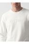 Lcwaikiki Classic White Crew Neck Embossed Printed Men's Sweatshirt - 3
