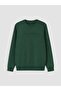 Lcwaikiki Classic Green Crew Neck Printed Men's Thick Sweatshirt - 5