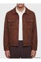 Lcw Vision Brown Regular Fit Shirt Collar Men's Suede Coat - 3