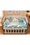 Cotton Knitted Baby Sleeping Set 7 Pieces – 60X120 cm Knitted Edge Protection for Crib, with Quilt and Decorative Pillows