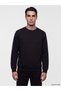 Lcwaikiki Classic Black Crew Neck Printed Men's Thick Sweatshirt