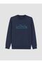 Lcwaikiki Classic Petrol Crew Neck Printed Men's Thick Sweatshirt - 4