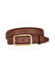 Genuine Leather, 3 cm Gold Color Rectangular Buckle, Chocolate Brown, Stitched Classic Women's Belt, 3Cmkla50 - 6