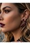 Half Drop Earrings Burgundy