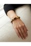 Agate Stones and Tiger's Eye Natural Stone Combination 316L Steel Gold Detailed Antique Design Women's Flexible Bracelet