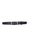 Genuine Leather, 3 cm Silver Color Rectangular Buckle, Navy Blue, Stitched Classic Women's Belt, 3Cmkla50 - 2