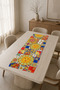 Mediterranean Sun and Sicilian Tile Patterned Laser Cut Decorative Table Runner – Colorful Tablecloth - 3
