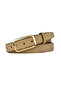 Genuine Leather, 3 cm Gold Color Rectangular Buckle, Mink Beige Suede, Stitched Classic Women's Belt, 3Cmkla50 - 6