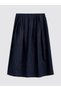 Alita City Pleated Jean Skirt with Zipper at the Waist and a Difference in Color - 2