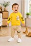 Baby 100% Cotton Teddy Bear Top and Bottom Set with Removable Toys - 4