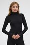 Winter Fleece Lined Turtleneck Long Sleeve Body Blouse with Finger Detail - 2