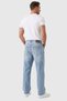Men's Blue Washed Baggy Fit Lycra Loose Cut Wide Leg Jean Denim Trousers 2600061 - 4