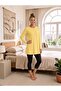 Women's Yellow Long Sleeve Cotton Crew Neck Combed Cotton Tunic-Underwear Ysf-1 - 3