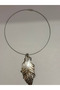 Large Leaf Motif Natural Stone Choker Necklace