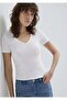 M1601040 V-Neck Basic T-Shirt Women's T-Shirt White