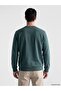 Lcwaikiki Classic Green Crew Neck Printed Men's Thick Sweatshirt - 4