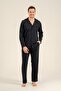 Men'S, 100% Cotton, Navy Blue, Striped, Long Sleeve, Shirt Pajama Set - 2
