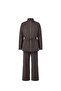 Bitter Brown Zippered Waist-Tie Jacket and Trousers Set - 6