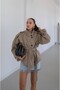 Vizon Nova High Collar Belted Short Trench Coat - 4