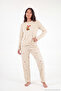 Patterned Soft Textured Long Sleeve Pajama Set Women's Pajama Set 65750155 - 3