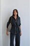 Anthracite Zippered Waist-Tie Jacket and Trousers Set - 2