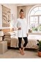 Women's White Long Sleeve Cotton Crew Neck Combed Cotton Tunic-Underwear Ysf-1 - 4