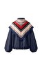 Navy Blue Scarf Bomber Jacket - 7