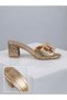 Golden Slippers with Broken Glass Design and Children's Character Design, Heelled Slippers - 2