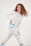 Winter Themed Crew Neck Long Sleeve Pajama Set Women's Pajama Set 6575019 - 4