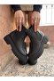 Arven Black Leather Stitched Non-Slip Sole Flat Boots - 5