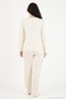 Patterned Soft Textured Long Sleeve Pajama Set Women's Pajama Set 6575020 - 7