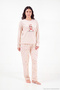 Patterned Soft Textured Long Sleeve Pajama Set Women's Pajama Set 65750155 - 2