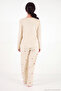 Patterned Soft Textured Long Sleeve Pajama Set Women's Pajama Set 65750155 - 7