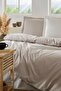 Double Bed - Elasticated Sheets - Duvet Cover Set - Vanilla 100% Cotton - 2