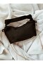 Suede Black Soft Modern Leather Stylish Elegant Chain Strap Hand and Shoulder Bag with Twisted Detail. ((Marteniçka Bracelet Is a Gift! ! ))