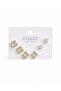 Stone-Encrusted Square Gold Six-Piece Earrings - 2