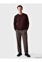 Southblue Burgundy Crew Neck Embroidered Men's Thick Sweatshirt - 2